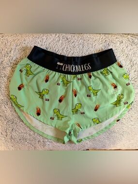 Chicknlegs Women’s Mint Dinosaur Print Running Skort Shorts